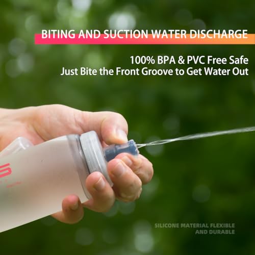 Soft Flasks Soft Running Water Flask Collapsible Soft Water Bottles Small BPA-Free for Sports Hiking Hydration Pack 500 ml/17oz，300 ml/10oz（500ml,red） - color: Red