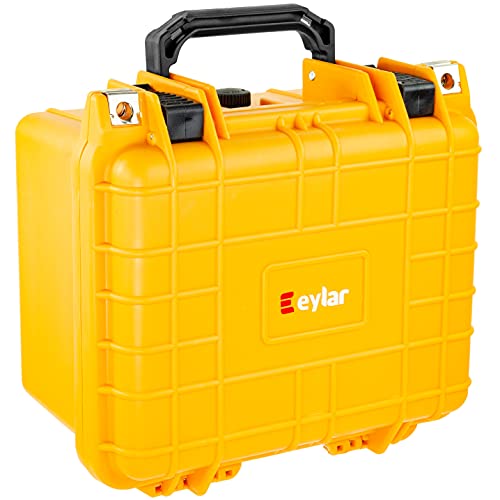 Eylar Small 10.62" Deep Gear, Equipment, Hard Camera Case Waterproof with Foam TSA Standards (Yellow) - color: Yellow