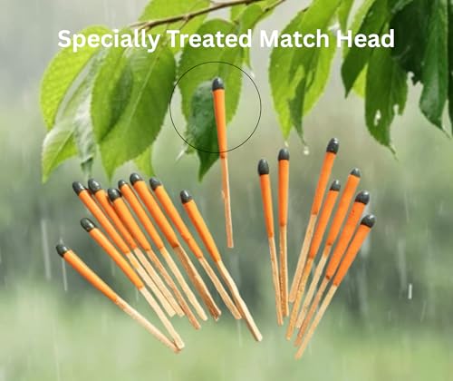 eGreen 20-100 Windproof Stormproof Matches Waterproof Cases & Rope Options | Each is 2.6" long and burns 5–10 sec. Rope options offer up to 60 or 240 min total for camping, survival & emergencies. - style: 3 X Container Matches