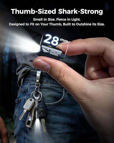Smiling Shark Mini EDC Flashlight Ultra Bright Keychain Light Pocket-Sized | Keychain Flashlight Multi-Mode Aluminum Alloy & Compact Light with Water-Resistant & Drop-Proof for Home, Outdoors, Camping