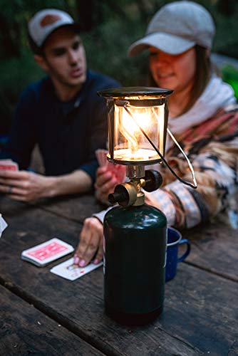 Stansport Propane Mantel Lantern – Outdoor Light with Adjustable Brightness, Carry Handle, Ventilated Hood, High-Output, Portable, for Emergency, Backpacking, Camping – Mantels Included - style: Single
