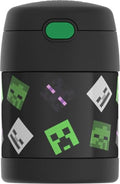 THERMOS FUNTAINER Kids Food Jar with Spoon, 10oz, Minecraft - color: Minecraft, size: 10 Ounce