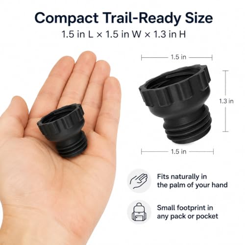 SplashNColor Water Filter Adapter Compatible with Sawyer Squeeze for Evian Bottles – Screw-On Threaded Coupler | Leak-Proof Seal | Hiking Backpacking Camping Hydration Gear