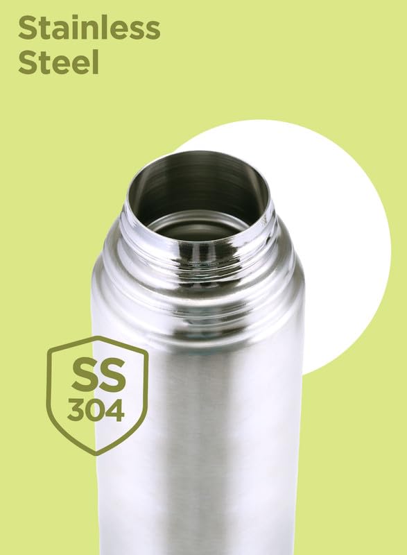 Milton Flask 16 oz Insulated Water Bottle with Cover, Flip Lid, Set of 2 | Stainless Steel, Double Wall Vacuum Insulation, Keeps Drinks Hot & Cold up to 24 Hours, Leak Proof, Silver - size: 17 oz - Set of 2