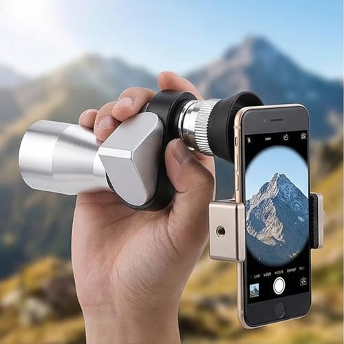 8x20 HD Monocular Telescope for Outdoor Use, Portable Manual Focus Pocket Telescope for Adult Explorers Silver