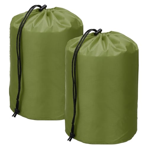 Drawstring Bag with Toggle, Cinch and Ditty Pouch Portable Outdoor Products Ditty Bag 3x7 & 2Pcs & Army Green - Fit For(Backpacking/Camping/Traveling) - color: Army Green, size: 3x7"