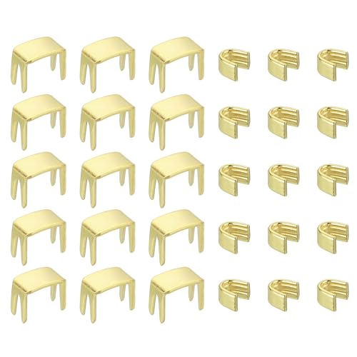 uxcell #5 Zipper Slider Retainers Kit, 20Pcs Bottom Stops & 40Pcs Top Stops for Bags Coats Jackets Closed-end Zippers Replacing, Light Gold - color: Light Gold, size: #5