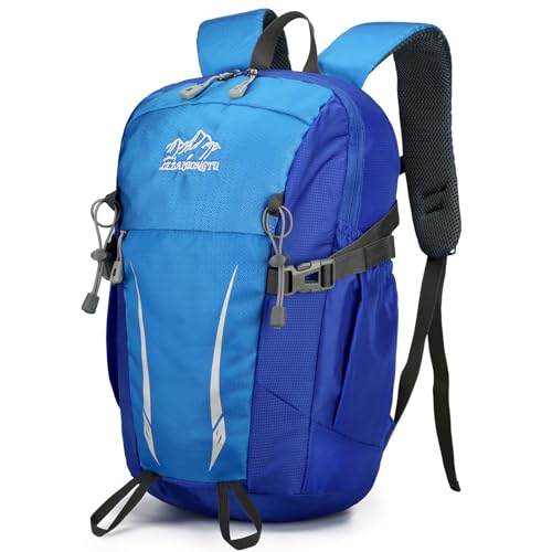 15L Small Padded Hiking Backpack with Chest Strap for Men Women, Lightweight Waterproof Daypack for Travel, Blue - color: Blue