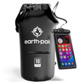 Earth Pak Waterproof Dry Bag with Zippered Pocket - Waterproof Dry Bag Backpack Keeps Gear Dry - color: Black, size: 10L