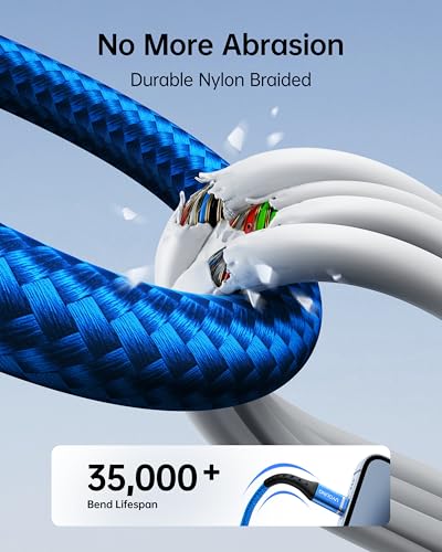3 in 1 Charging Cable, Multi Charger Cable Universal Phone Cord 6FT, 2Pack - color: Blue, size: 6FT, style: USB A to Multiple Connectors