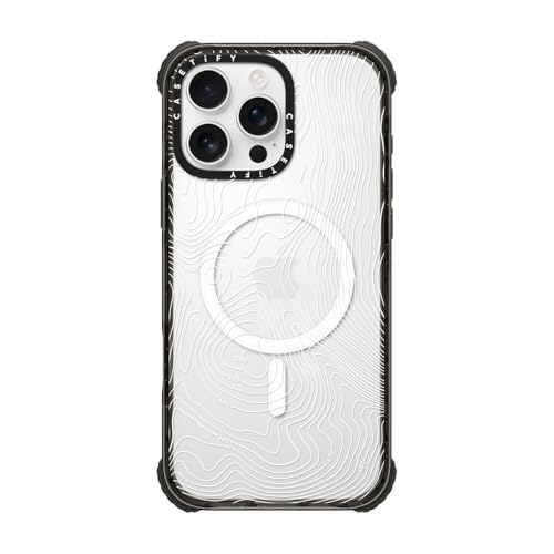 CASETiFY for iPhone 16 Pro Max Case - Ultra Impact Compatible with MagSafe | Strong Slim | 11.5 ft. 5X Militray Grade Drop Protection | Topography Map | Black - color: Topography Map, size: Iphone 16 Pro Max (6.9")