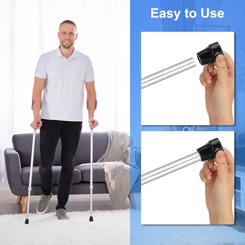 supregear Cane Tips (4-Pack), 3/4 Inch Replacement Feet Caps for Most Walking Canes, Walking Sticks and Folding Canes, Anti-Slip Crutch Tips with Metal Washer for Support, Black