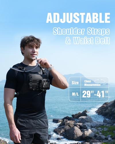 Zelvot Running Vest with 2L Water Bladder, Hydration Backpack, U.S. Design Patent, Lightweight Hydration Pack with Gear Holder, Reflective Chest Pack for Men Women - color: Camo Army Green, size: Medium-Large