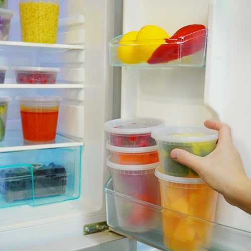 TashiBox 50 Sets 16 Oz Plastic Deli Containers with Lids - Food Storage Containers with Lids - Clear Airtight Meal Prep Containers, BPA Free, Stackable, Leakproof, Microwave and Freezer Safe - size: 16 oz - 50 Containers & Lids