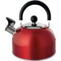 Lily's Home 2 Quart Stainless Steel Whistling Tea Kettle, the Perfect Stovetop Tea and Water Boilers for Your Home, Dorm, Condo or Apartment. Red - color: Red(2 Quarts)