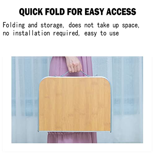 Portable Folding Table - Small Outdoor Folding Table, Suitable for Travel, Camping, Beach, Barbecue, Picnic, Party, Patio (Bamboo) - color: Bamboo