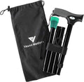FSA/HSA Eligible, Vaunn Medical Easy Grip Height Adjustable Folding Cane/Walking Stick with Strap/Pouch- Compact, Portable, and Safe Walking Assistant- Non-Slip Grip Handle- Men, Women, Elderly - style: Glow Tip