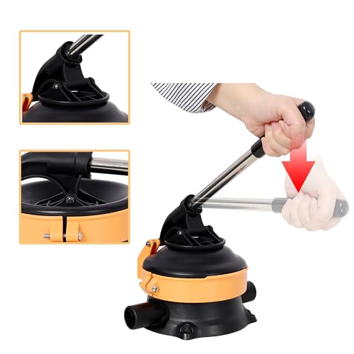 Hand Water Pump with Stainless Steel Lever - Manual Water Pump for Well, Camping, Boat, Emergency - Portable Hand Pump with Hose Connection for Gardens, Ponds, Kayaks, RV, Marine Use, Black-Orange