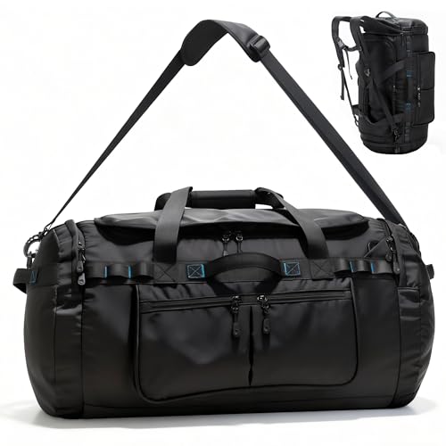 Large Travel Duffle Backpack for Men Women with Straps, 45L/60L/90L Waterproof Gym Duffel Bag with Shoes Compartment for Hiking, Camping, Gym, Overnight (90L) - size: 90L