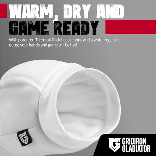 Football Handwarmer Pouch for Adults - Tactical Hand Muff Warmer - Warming Pouch for Cold Weather - color: White