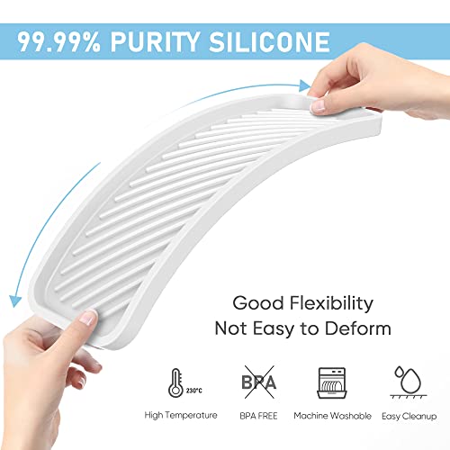 Silicone Sponge Holder, Kitchen Sink Organizer Tray（White） - color: C-wh, size: 9.3x3.6inch