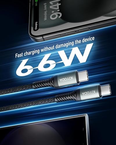 USB C to USB C Cable Coiled 6FT 2Pack, Braided Type C Charger for Car-Black | 66W Fast Charging Cord Compatible with iPhone 17 16 15, iPad, Samsung Galaxy, Google Pixel, Moto, TCL Phones - color: Black, size: 6FT - 2Pack, style: USB C to USB C