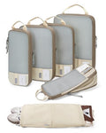 BAGSMART Compression Packing Cubes for Travel Essentials - color: Antique White, size: Set of 6