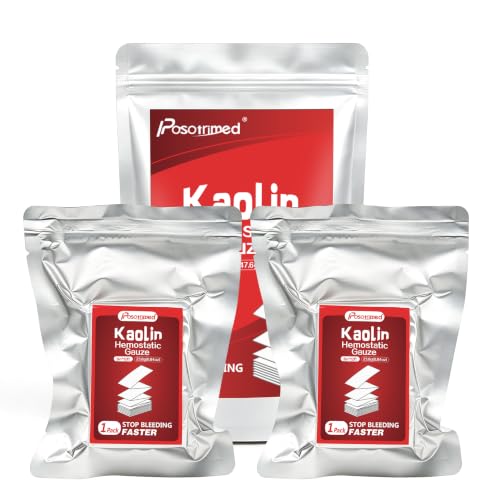Kaolin Hemostatic Gauze for Emergency First Aid, 2 Pack | Gauze for Rapid Bleeding Control, Skin-Friendly, Portable, Suitable for Hospitals, Outdoor, and Home First Aid Kits. - size: 3 Inch *12ft-2 pack