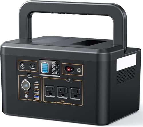 650W Portable Power Station, 576Wh LiFePO4 Solar Generator for Camping - color: Black Gray