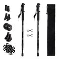 2 Pack Foldable Trekking Hiking Poles, Aluminum Telescopic Nordic Walking Sticks with Anti-Shock and Quick Lock - color: Black