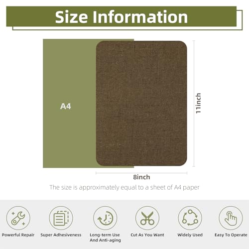2Pcs Self-Adhesive Linen Fabric Patches, Quick Repair for Sofas, Tents, Car Seats/8" x 13", Dark Coffee Color - color: Dark Coffee Color
