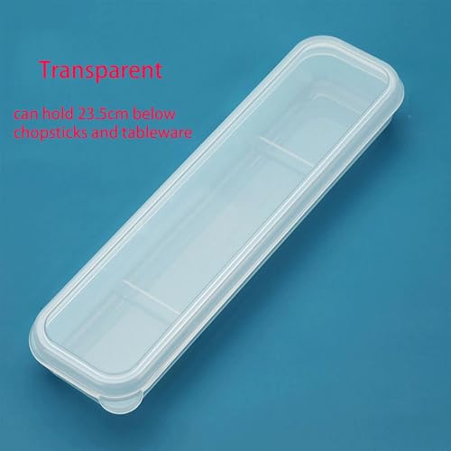 1Pcs Simple Utensil Holder with Lid, Portable Flatware Box Travel Tableware Storage Case, Simple Tableware Storage Box Case for Cutlery Kit (White ransparency) - color: White