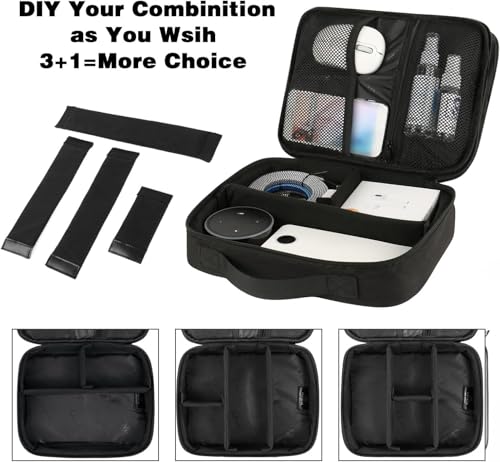 MATEIN Electronics Organizer, Waterproof Travel Electronic Case, Black | Portable Double Layer, Cable Storage Bag for Camera Accessories, Cord, Charger, Power Bank, Flash Drive, Phone, SD Card