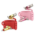MFish 2-Pack 240W 4-in-1 Multi Charging Cable, Pink+Red, 6.6FT | Carrying Case, USB-A & USB-C to USB-C/Lightning, For iPhone 17/16/15/14, MacBook, iPad, Laptop, Samsung S25/S24 - color: Pink+Red, size: 2-Pack 6.6FT