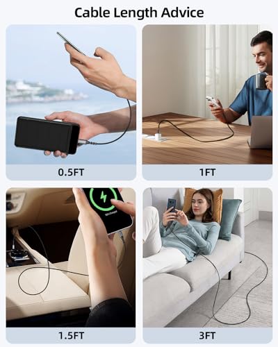 USB C to USB C Cable, 0.5FT 3 Pack, C to C Cable Fast Charging 65W Cord - color: Black, size: 0.5FT