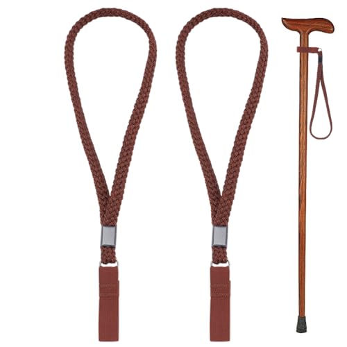 Hand Wrist Strap Lanyard Nylon Stretchable Elastic Walking Stick Wrist Straps Cane Ropes - color: Saddle Brown