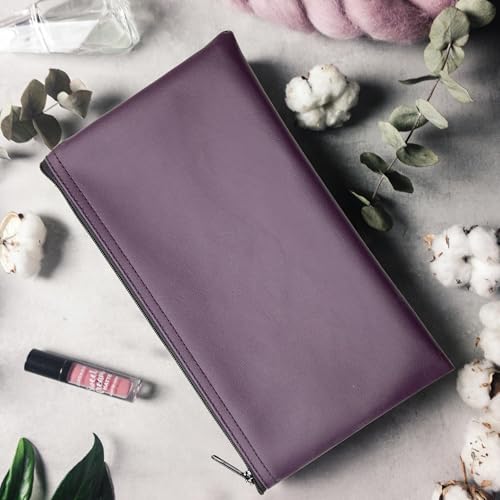 Multi-Purpose Zipper Bag, Purple, 11 x 6 Inch | Reusable, Travel Pouch, Lightweight, Makeup Organizer - color: Purple