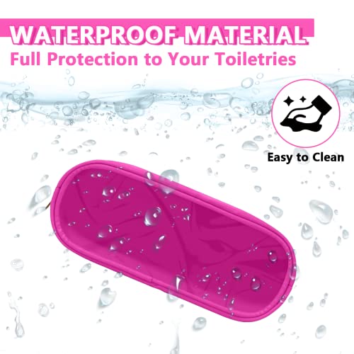 UIXIZQ Clear Small Pencil Pouch Makeup Bag for Purse,Nylon&PVC Pencil Case Waterproof Makeup Brush Holder with Zipper,Preppy Transparent Pen Bag Travel Cosmetic Bag for Women Office(Slim-Hot Pink) - color: Bubblegum-Clear, size: Slim