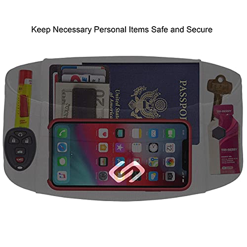 VersaMod Multi-Pocket Running Belt - Travel Waist Pack (X-Large) | Secure Phone Holder & Fitness Accessory Pouch, Protective Flap Pockets, Premium Nylon Spandex Blend, Fits Large Devices - size: X-Large