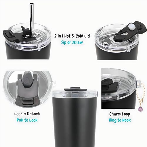 Drinco - 20 oz Stainless Steel Tumbler | Double Walled Vacuum Insulated Mug With Lid, 2 Straws, For Hot & Cold Drinks (20oz Chupa) - color: 20oz Chupa