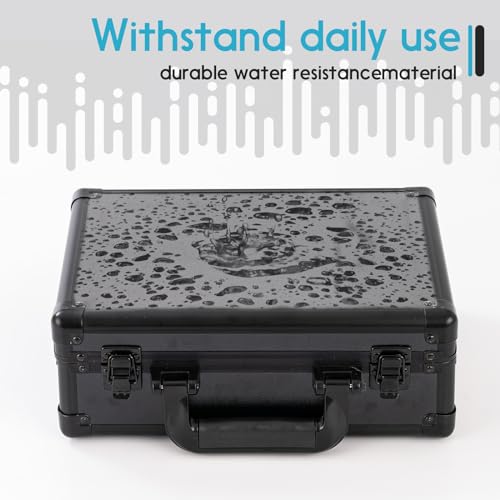 Small Hard Case with Pluck Foam Interior for Pisto l, GoPro,Microphone, Camera, and More - Outer Size 12.2 x 9 x 4.5 Inches, Black - color: 12.2 x 9 x 4.5