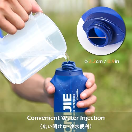 TRIWONDER Collapsible Water Bottles TPU Soft Flask Running Bottles BPA-Free Sports Flasks for Hiking Climbing Camping (500ml/16.91oz with Straws - Pack of 2) | Running Flask, Water Bottle, Hydration Pouch, Water Tank, Sports Outdoor Use - color: 500ml/16.