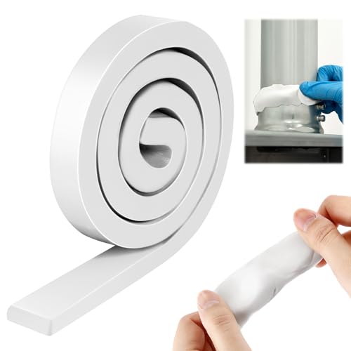 1 Pack Moldable Silicone Putty 1.5 ft x 0.32 in White | Non Hardening Multi Purpose Duct Seal for Metal, Glass, Wood, Ceramic, Crafts, Heat Resistant and Waterproof - color: White