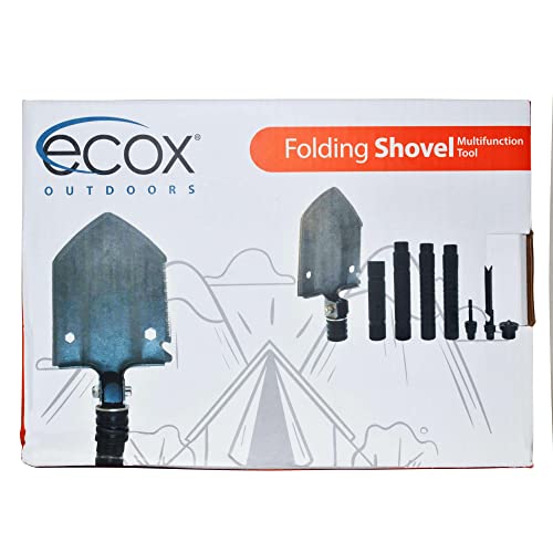 Folding Shovel Survival Multitool for Camping Outdoors Shovel 4 Body Screwdriver Knife Saw Whistle Starter Can Opener Glass Shatterer All in one Tool