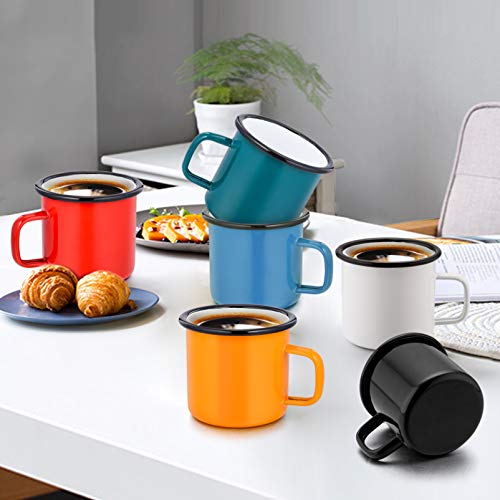 P&P CHEF Enamel Camping Coffee Mug Set of 6, 12 Ounce, 350ML & Multicolor - color: Multicolor