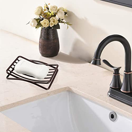 Soap Dish for Shower Bathroom Bar Soap Holder, Stainless Steel Self-draining Sponge Holder for Kitchen Sink Bathtub, Easy Cleaning Quick Dry, Bronze - color: Bronze-1 Pack