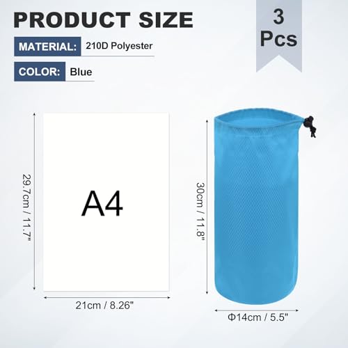 Drawstring Bag with Toggle Cinch Sack and Ditty Pouch Durable Ditty - color: Blue, size: Medium