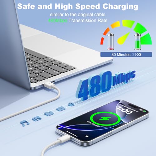 Car Carplay Cable for iPhone 17 Pro Max/Air/16/15 Pro Max/Plus/16e Cables,2Pack USB A to USB C for iPhone USB C Cord,USB C Cable for iPad Pro/iPad Air Android Charger Cord Type-C Charging Cable 3FT - color: White, size: 3FT