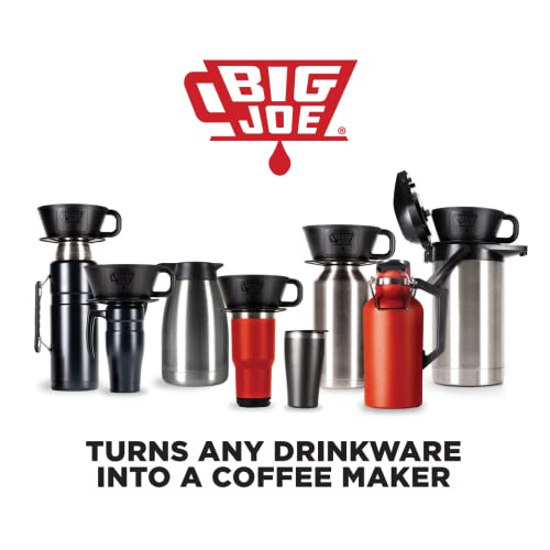 BIG JOE® Large Pour Over Coffee Dripper (Durable BPA-Free Plastic) w/ 50 Filters - Brews 12 to 75 oz of Coffee into Any Mug, Carafe, or Thermos - Dishwasher Safe - Made in USA