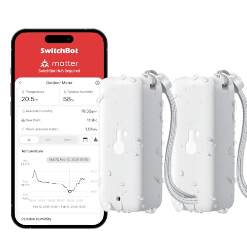 Bluetooth Hygrometer Thermometer, IP65 Indoor Outdoor Humidity Sensor with Remote App Control, Room Temperature Monitor with 394ft Bluetooth Range (Outdoor Meter*2) - size: Outdoor Meter*2